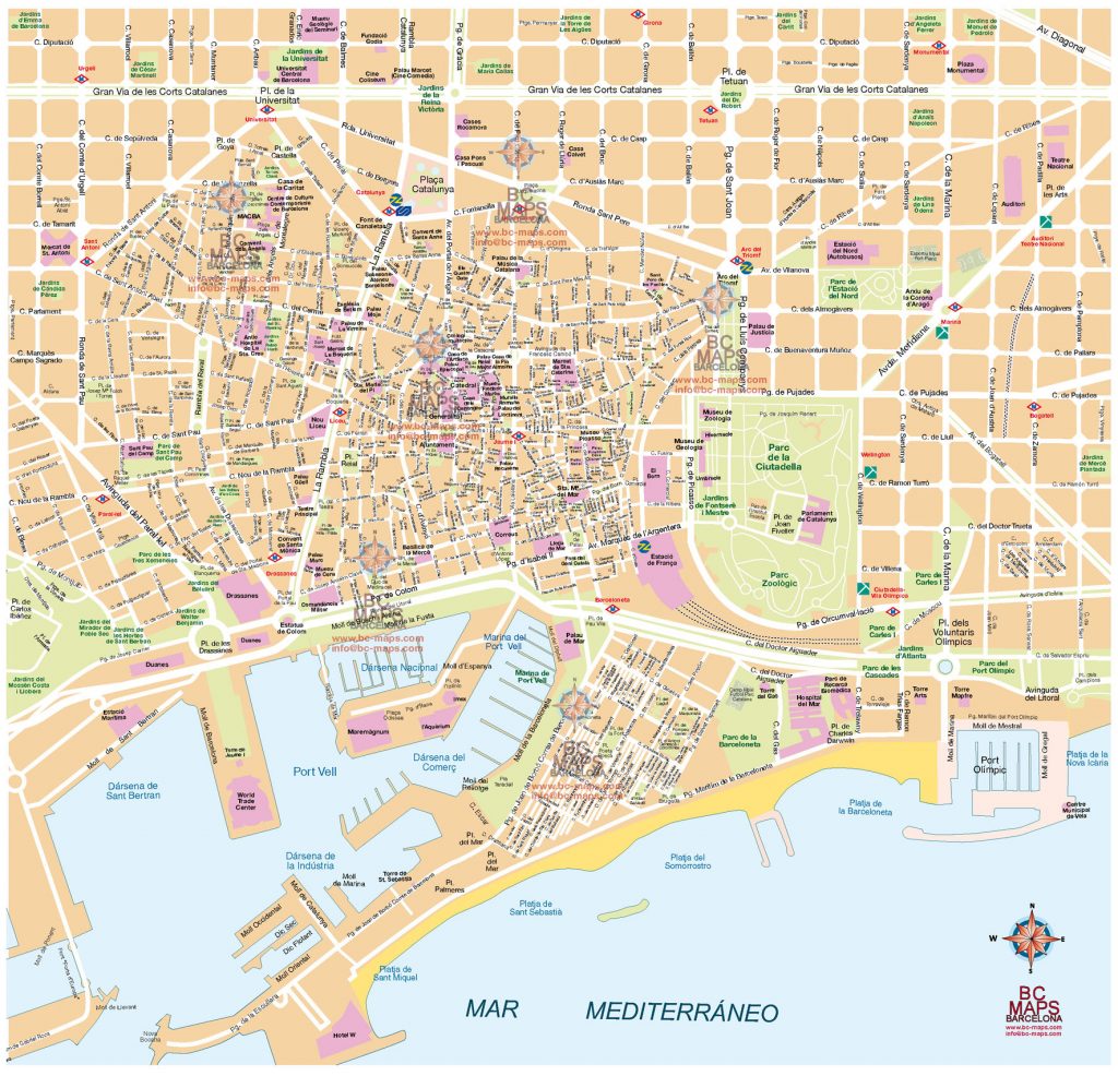 Mapa Vectorial Illustrator Eps Area Barcelona Esade B 5826