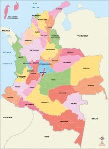 Colombia municipios mapa vectorial illustrator eps