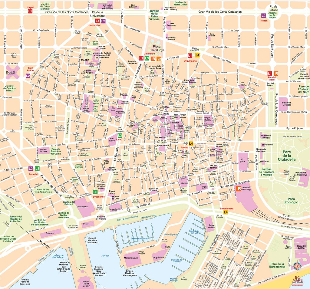 Mapa Vectorial Barcelona Editable Eps Illustrator 0761