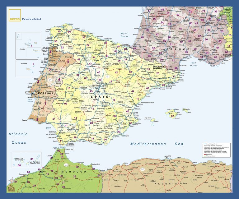 Mapas Murales Para Gefco De La Peninsula Iberica Y Europa 8486