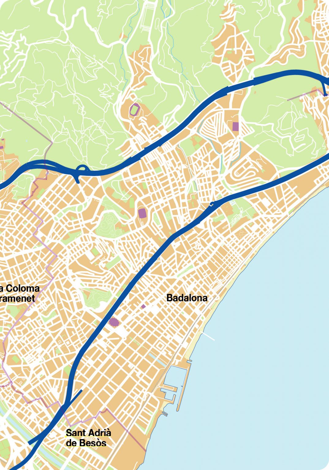 Mapa Vectorial Badalona Editable Eps Illustrator 7031